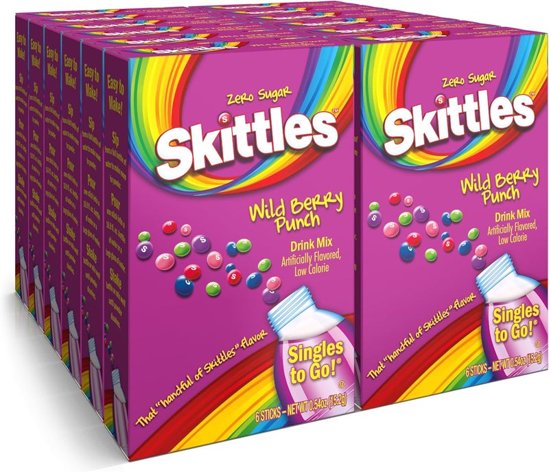 SINGLES TO GO! Skittles Wild Berry Punch Drink Mix - Zero Sugar - Image 1